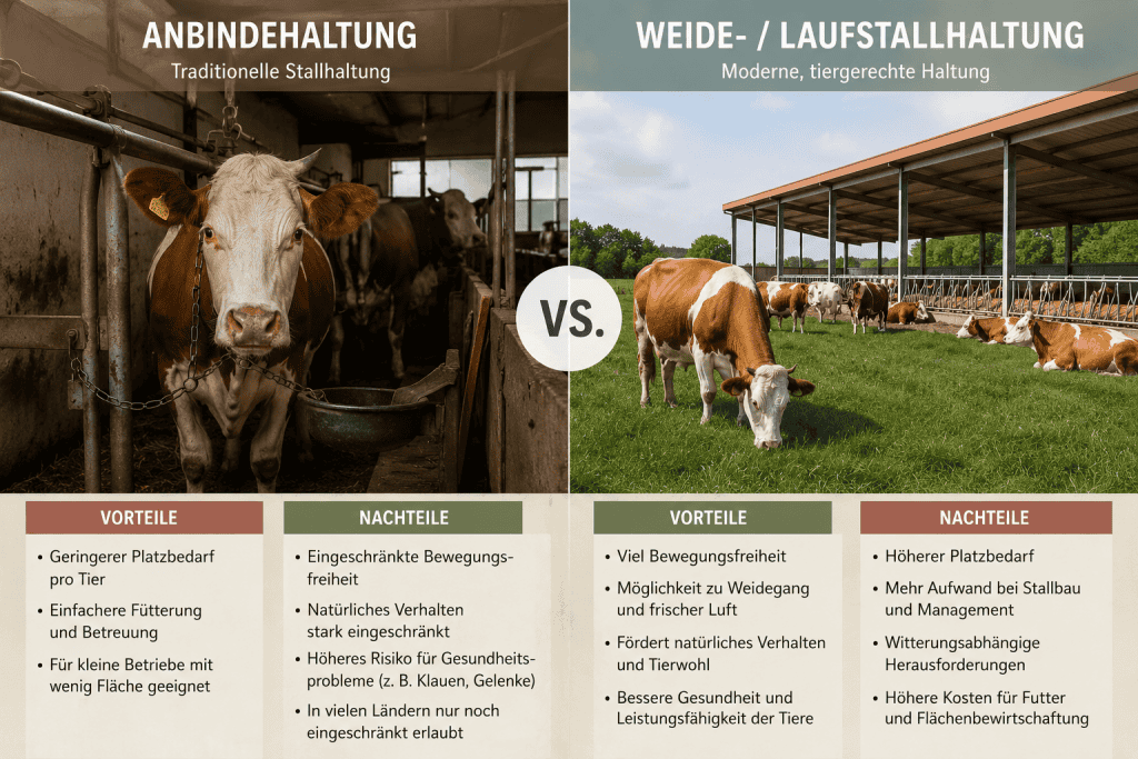 Anbindehaltung vs Laufstall