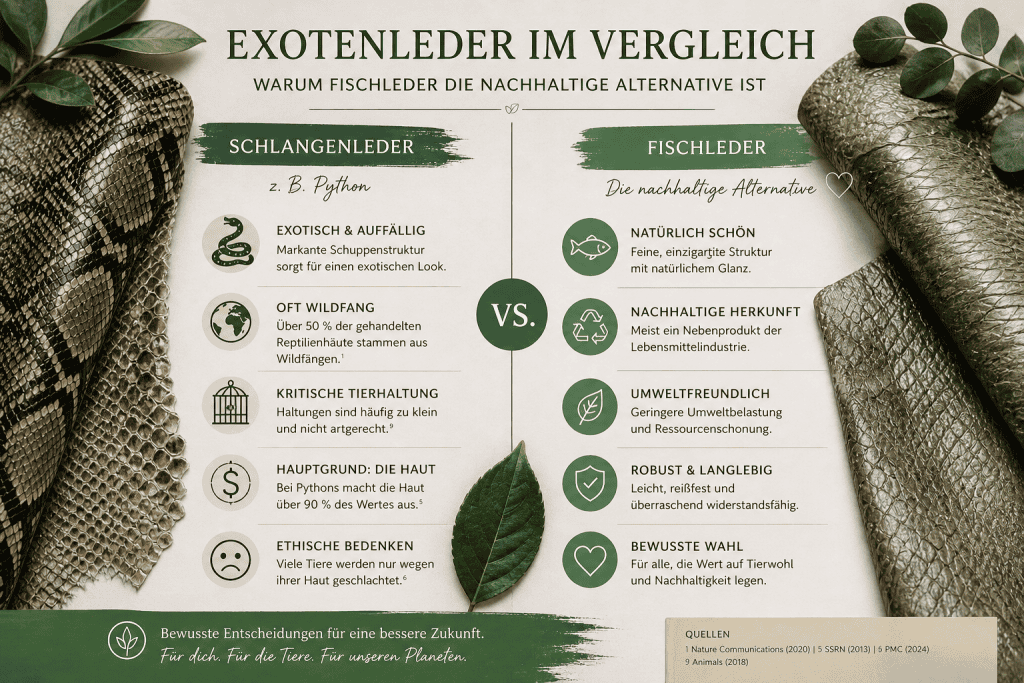 Exotenleder vs Fischleder