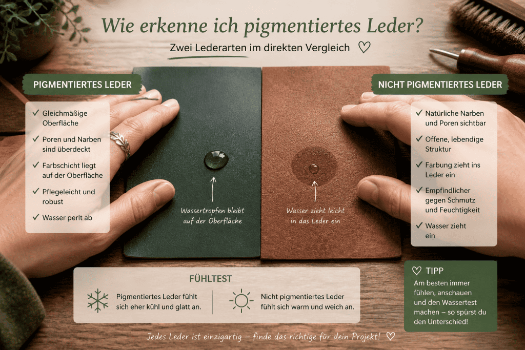pigmentiertes Leder erkennen