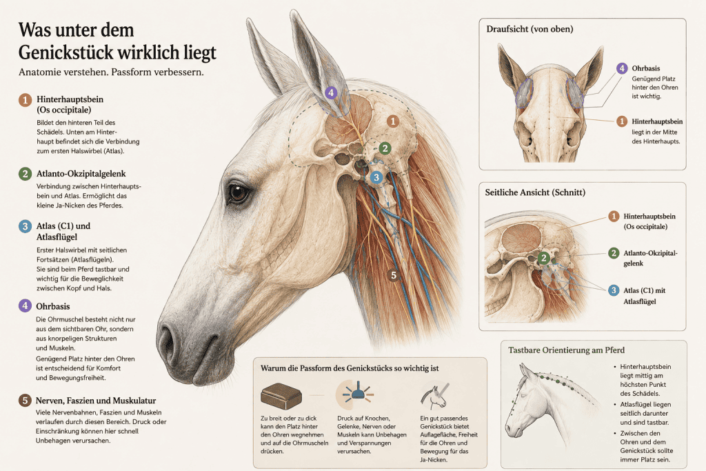 Infografik Anatomie Pferdekopf